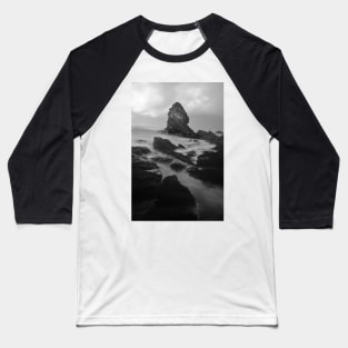 St. Gwenfaen's Pillar in Black & White Baseball T-Shirt